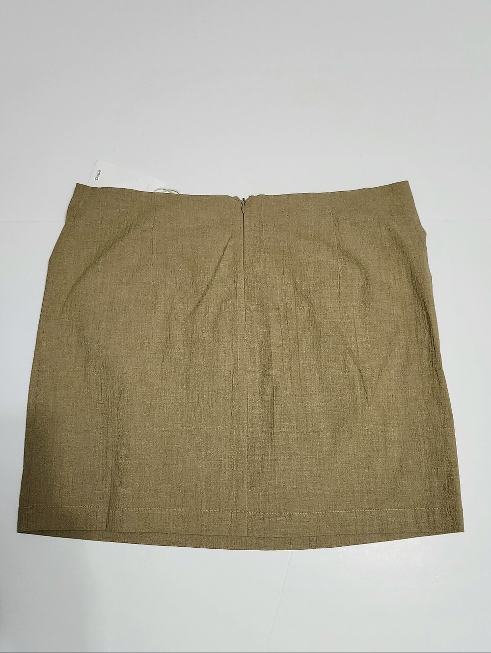 Mango sz L Sand Gathered Front Mini Skirt NWT - Picture 4 of 10